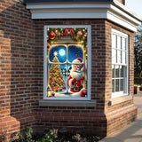 Santa Claus Merry Christmas Window Banner 41x30in Holiday Decor