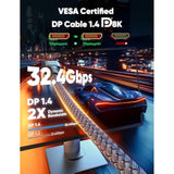 Vesa Certified Displayport Cable 1.4, 8K Dp Cable 15 Ft (8K@60Hz, 4K@144Hz, 2K
