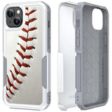 Case For Iphone 14, Baseball Sports Red Pattern Shock-Absorption Hard Pc And Inner Silicone Hybrid Dual Layer Armor Defender Case For Apple Iphone 14