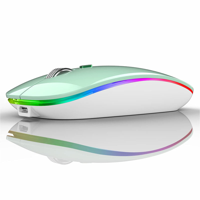 Led Wireless Mouse, G12 Slim Rechargeable Wireless Silent Mouse, 2.4G Portable