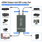 SDI to HDMI Converter with SDI Loop Out, 1080p HD-SDI / 3G-SDI/SD-SDI to HDMI Video Audio Converter, BNC to HDMI Adapter for SDI Camera Monitor