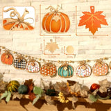 Fall Pumpkin Banner - 8.2Ft Wooden Pumpkin Decor for Thanksgiving