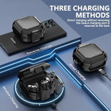 With Lock Carbon Fiber Case For Samsung Galaxy Buds Fe Case (2023) / Galaxy Buds 2 Pro Cases 2022/ Bud Pro 2021 /Bud 2 2021/ Bud Live 2020 With Keychain And Cleaner Kit - Black