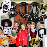 8pcs Halloween Bat Ghost Boo Balloons Black Foil Balloons for Party Decorations