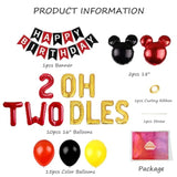 Oh Twodles Mickey Minnie 2nd Birthday Balloons & Happy Birthday Banner