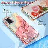 For Samsung S20 Plus/S20+ Case, Marble 3 In 1 Heavy Duty Shockproof Full Body Rugged Hard Pc+Soft Silicone Drop Protective Women Girl Covers For Samsung Galaxy S20 Plus 6.7 Inch, Rose Gold