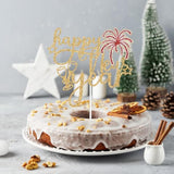 Happy New Year Cake Topper Cheers to 2026 Gold Glitter Party Decorations