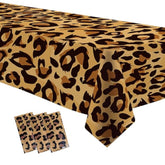 Leopard Print Party Tablecloths Supplies, Disposable Cheetah Print Party Decorations Table Cover, Safari Animal Leopard Theme Birthday Baby Shower Table Cloths, 3 Pack, 54In X 108In