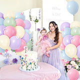 40 Pcs Wildflower Balloons, 12" Pastel Pink Purple Latex Flower Balloons For Wildflower Birthday Party Decorations, Spring Baby In Bloom Baby Shower, Bridal Shower, And 1St Birthday Decor