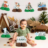 Winter Onederland 1st Birthday Decor 8pcs Winter Forest Woodland Table Honeycomb Centerpieces Winter Forest Woodland Creatures Birthday Supplies for 1st Birthday