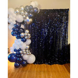 153-Piece Navy Blue & Silver Balloon Garland Kit with Stars β Multi-Size Balloons for Parties