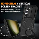 Samsung Galaxy S23+ Plus Phone Case with Magnetic Ring Stand and 2X Screen Protector, Military Grade Drop Protection, Compatible with MagSafe, Shockproof Cover for Samsung S23 Plus, Black