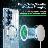 Galaxy S26 Ultra Case with MagSafe Compatible Clear Magnetic Glitter Gradient Sparkle Luxury Plated Soft TPU Bumper Full Camera Lens Protector for Samsung Galaxy S26 Ultra 5G Blue