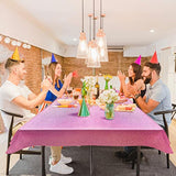 2 Pcs Pink Holographic Plastic Tablecloths Laser Table Covers 40" X 108" Foil Disposable Table Cloths For Party Birthday Wedding Christmas Holiday Party Decorations