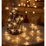 Star String Lights, 10Ft 20 Led Usb Powered Star Fairy String Lights Warm White For Birthday Party Wedding Christmas Hom