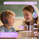 Headphone Kids Wired Volume Limited 85/110Db Over Ear Foldable With Shareport