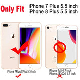 Case For Iphone 8 Plus/ 7 Plus 5.5 Inch Flower Cute Design For Women Girls 360 Degree Rotating Ring Stand Kickstand Soft Tpu Shockproof Cover Rose Butterfly