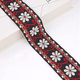 Embroidered Jacquard Ribbon Trim, Floral Woven Lace Ribbon Fabric For