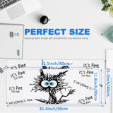 Desk Pad, It’S Fine I’M Fine Black Cat Extended Gaming Mouse Pad Large, 35.4"X15.7" Big Mouse Pad With Non-Slip Base And Stitched Edge, Long Computer Keyboard Mouse Mat For Home Office Work