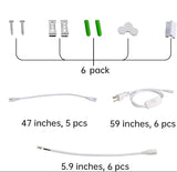 6 Pack 4FT LED Shop Lights 30W 4500LM Tunable Garage Ceiling Lighting for Workshop Warehouse Basement
