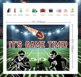 Football Field Backdrop It's Game Time American Rugby Auditorium Light Photography Background for Boys Football Theme Birthday Baby Shower Party Decorations Banner