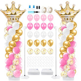 2 Princess Balloon Column Kits with Crowns & 100 Balloons for Baby Shower or Birthday Party