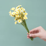 2 Bundle 60Heads Faux Chrysanthemum Artificial Flowers Creative Desktop Ornaments Floral Arrangement Bridal Bouquet Home Decorations(10.24Inch,White)