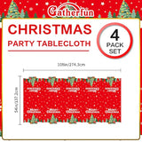 Christmas Table Decorations Christmas Tree Disposable Tablecloth Waterproof Plastic Rectangular Table Cover For Merry Christmas Party Supplies, 4 Pcs 54 X 108 Inch