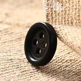 100Pcs Wholesale 10Mm Black Round Resin 4 Holes Clothes Sewing Buttons