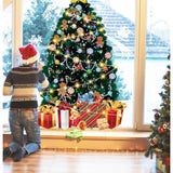 51 X 31 Inch Christmas Tree Bulletin Board Decoration Large Paper Christmas Tree With Fairy Light Xmas Wall Decor For Classroom Home Office Window Chalkboard Cardboard