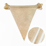 Champagne Gold Beige White Party Pennant Banner Flag Hanging Glitter Paper Triangle Bunting For Birthday Baby Shower Graduation Wedding Engagement Bridal Shower Holiday Baptism Party Decorations