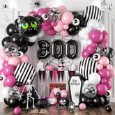 Halloween Balloon Garland Kit: Black, Pink, Bat & Spider Decor