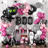 Halloween Balloon Garland Kit: Black, Pink, Bat & Spider Decor