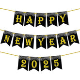 10ft Glitter Happy New Year Banner - No DIY - 2025 NYE Decor