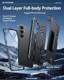 for Galaxy S25-FE Case: Military Grade Rugged Cell Phone Cover with Kickstand & Belt-Clip Holster