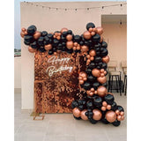 Rose Gold Black Balloons Garland Kit, 100Pcs Metallic Chrome Rose Gold Black And Rose Gold Confetti Balloons Arch For Wedding, Birthday, Graduation, Baby Shower Party Decoration