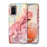 For Samsung S20 Plus/S20+ Case, Marble 3 In 1 Heavy Duty Shockproof Full Body Rugged Hard Pc+Soft Silicone Drop Protective Women Girl Covers For Samsung Galaxy S20 Plus 6.7 Inch, Rose Gold