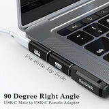 90 Degree Adapter (2 Pack), 40Gbps Usb C Male To Usb C Female Connector, Usb T