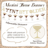 24Pcs Espresso Martini Birthday Party Decorations, A Tiny Bit Older Birthday Decorations Gold Brown Glitter Banner Balloons Hanging Swirls For Girls Women Martini Bachelorette Bridal Shower Party Supplies