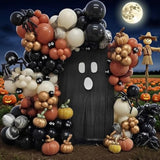 153Pcs Halloween Balloon Arch Kit - Black & Orange Spooky Balloons for Party Decorations