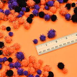 600 Assorted Glitter Pom Poms Fluffy Balls for Halloween DIY Crafts & Party Decorations