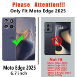 Motorola Edge 2025 Case with Screen Protector, Dual Layer Protective Heavy Duty Cell Phone Cover Non-Slip Shockproof Case for Moto Edge 2025 Dark Green