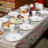 175 Pcs Merry Christmas Party Dinnerware Foil Dots Christmas Paper Plates Set Elk Disposable Xmas Plates Napkins Cups For New Year Wedding Birthday Baby Shower Party Supplies Decoration (White Silver)