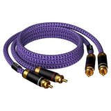 Auidophile 2 RCA Male to 2 RCA Male Stereo Audio Cable Gold Plated