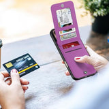 For 16 Pro Wallet Case, Built-In Card Holder, Rfid Blocking, Pu Leather Kickstand, Magnetic Closure, Durable Shockproof Phone Cover For Women And Men, Violet