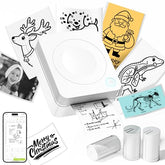 Sticker Printer, Pm230 Mini Printer, Bluetooth Sticker Maker Machine With 3 Rolls Paper, Portable Print Pod For Journal, Lists, Study Notes, Pictures, Diy Gifts For Home Christmas, White