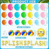 Tropical Luau Balloon Arch Kit – 160pcs Summer Pool Party Decor with Beach Ball Balloon