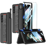 For Samsung Galaxy Z Fold 3 Case With Wrist Strap & Screen Protector & S Pen Slot,Magnetic Hinge Protective Bumper Case Ultra Slim Shockproof Anti-Scratch For Samsung Z Fold 3 5G (Black)