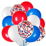 80 Pc Red, White, & Blue Latex Balloons w/ Confetti for 4th of July/Patriotic Decor