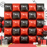 19-Inch Metallic Red, Black, and Gold Foil Balloons for Wall, Arch, and Party Decor